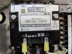 (8) NLI STARTERS, ELECTRIC MOTOR TYPE, MCC BUCKET KIND, 12"H X 14"W SIZE, 1 NEMA SIZE. Complete with door. INCLUDES THE FOLLOWING COMPONENTS: > NEMA SIZE 1 FULL VOLTAGE NON-REVERSING STARTER,   WITH BIMETALLIC OVERLOAD RELAY (INCLUDES THREE   HEATERS) > 4NO <(>&<)> 4NC AUXILIARY CONTACTS > 15A MAGNETIC ONLY CIRCUIT BREAKER (HMCP015E0C) > 150VA CURRENT POTENTIAL TRANSFORMER. LOCATED AT W-50 . LOADING AND HANDLING FEE $25-449