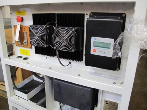 POLAR POWER, MODEL # 8340P-40415-F, DC BACKUP GENERATOR, DIESEL POWER TYPE, VOLTAGE RANGE 44-62 VOLTS, MAX AMPS 360, MAX KILOWATTS 16, W/ SUPRA SERIES DC GENERATOR DIGITAL CONTROLLER ELECTRIC TYPE, 20 GAL INTEGRATED DOUBLE WALLED FUEL TANK,INTEGRATED CONTROL SYSTEM. POWER POLAR 8340P-40415. LOCATED AT W-50 . LOADING AND HANDLING FEE $25-460