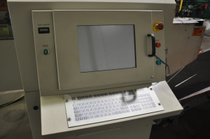 2008 AIM CNC WIRE FORMER & BENDER, 3 DIMENSIONAL, PROGRAMMABLE CNC CONTROL, MODEL 3D8T, 8MM WIRE DIAMETER RANGE, ACCUFORM MODULAR, MAX. WIRE TENSILE AT MAX. WIRE DIAMETER: 8kPSI, SINGLE END THREADING MODULE, S/N C6F08292008; W/ 2008 AIM P270-5 TURNTABLE, ONLY 4,767 ON TIME HOURS-1