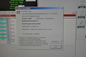 2008 AIM CNC WIRE FORMER & BENDER, 3 DIMENSIONAL, PROGRAMMABLE CNC CONTROL, MODEL 3D8T, 8MM WIRE DIAMETER RANGE, ACCUFORM MODULAR, MAX. WIRE TENSILE AT MAX. WIRE DIAMETER: 8kPSI, SINGLE END THREADING MODULE, S/N C6F08292008; W/ 2008 AIM P270-5 TURNTABLE, ONLY 4,767 ON TIME HOURS-1