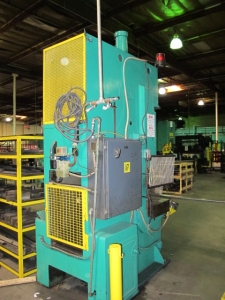 AIDA PUNCH PRESS, MODEL PP-XGC-75SU, OBS  75 TON, 19î X 37î BOLSTER, 160 SPM, 21î X 15î SLIDE, 12î SHUT HEIGHT, DUAL PALM BUTTONS S/N C-75-250-14