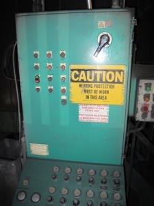 NORDSON, MODEL CK-9000, POWDER COATING BOOTH, CYCLONE TYPE POWDER, 9000 CFM, (8) AUTOMATIC SPRAY GUNS, APPROX. 60î X 72î OPENINGS, APPROX. 22Í INTERIOR BOOTH LENGTH, SINGLE PASS, I- CONTROL SYSTEM, DIAGRAM NO. P97-394A-05, POWER COATING GUNS, ETC-20