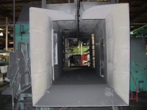 NORDSON, MODEL CK-9000, POWDER COATING BOOTH, CYCLONE TYPE POWDER, 9000 CFM, (8) AUTOMATIC SPRAY GUNS, APPROX. 60î X 72î OPENINGS, APPROX. 22Í INTERIOR BOOTH LENGTH, SINGLE PASS, I- CONTROL SYSTEM, DIAGRAM NO. P97-394A-05, POWER COATING GUNS, ETC-20