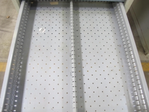 LOT TO INCLUDE: BUTCHER BLOCK TABLE TOP 72"L X 30"W, (2) LISTA 7 DRAWER CABINETS WITH MISC. CONTENTS. LOADING & HANDLING $15-1707