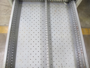 LOT TO INCLUDE: BUTCHER BLOCK TABLE TOP 72"L X 30"W, (2) LISTA 7 DRAWER CABINETS WITH MISC. CONTENTS. LOADING & HANDLING $15-1707