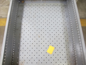 LOT TO INCLUDE: BUTCHER BLOCK TABLE TOP 72"L X 30"W, (2) LISTA 7 DRAWER CABINETS WITH MISC. CONTENTS. LOADING & HANDLING $15-1707