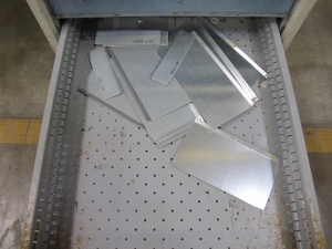 LOT TO INCLUDE: BUTCHER BLOCK TABLE TOP 72"L X 30"W, (2) LISTA 7 DRAWER CABINETS WITH MISC. CONTENTS. LOADING & HANDLING $15-1707