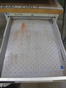 LOT TO INCLUDE: BUTCHER BLOCK TABLE TOP 72"L X 30"W, (1) LISTA 8 DRAWER CABINET WITH MISC. CONTENTS, (1) LISTA 7 DRAWER CABINET WITH MISC. CONTENTS. LOADING & HANDLING $15-1709