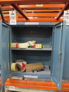 LISTA 1 SHELF LOCKER CABINET WITH CONTENTS. LOADING & HANDLING $5-1743