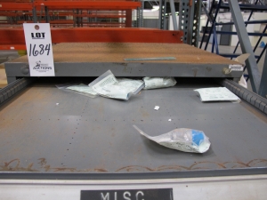 STANLEY VIDMAR 13 DRAWER CABINET WITH CONTENTS TO INCLUDE: PUMP FILTERS, GASKETS, BRASS ITEMS, PLUNGER. LOADING & HANDLING $15-1684