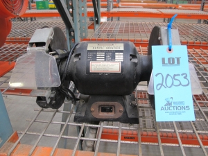 GENERAL MACHINERY HEAVY DUTY ALL BALL BEARING 8" BENCH GRINDER, MODEL NUMBER S5808, 1 PHASE, 3400 RPM, 110 V, 2.8 A-2053