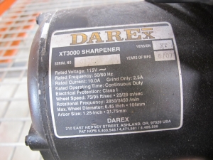 DAREX XT3000 XPANDABLE TOOL SHARPENDER, WHEEL SPEED 23/29 M/SEC, 115V, 50/60 HZ, 10 A-2066