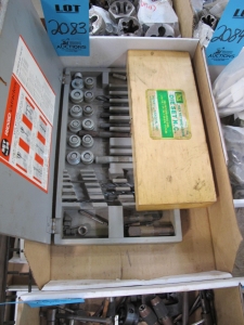 LOT TO INCLUDE: (1) ACE HANSON HEX RETHREADING DIE SET, 1 1/8", 1 1/4", 1 3/8", 1 1/2", (1) PARTIAL RIGID TAP EXTRACTOR KIT-2083