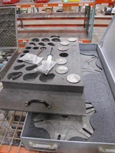 LOT TO INCLUDE: (2) EFCO PORTABLE GATE VALVE GRINDING/LAPPING MACHINE, MODEL SL-2, MACHINE INCLUDES: MACHINE ARM WITH DRIVE MOTOR, ROCKER WITH SEATING FOR MACHINE ARM, BASEPLATE FOR MOUNTING ON VALVE HOUSINGS, CLAMPING COLLARS, GRINDING AND LAPPING TOOLS, FASTENING SCREW CLAMPS, AND INSTRUCTION BOOKLET IN PORTABLE CASE, (2) ASSORTED ABRASIVE DISCS, VARIED SIZES, IN PORTABLE CASE, (5) EFCO TOOLING IN PORTABLE TOOLING-2095