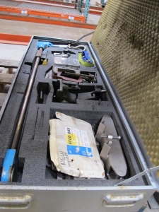 LOT TO INCLUDE: (2) EFCO PORTABLE GATE VALVE GRINDING/LAPPING MACHINE, MODEL SL-2, MACHINE INCLUDES: MACHINE ARM WITH DRIVE MOTOR, ROCKER WITH SEATING FOR MACHINE ARM, BASEPLATE FOR MOUNTING ON VALVE HOUSINGS, CLAMPING COLLARS, GRINDING AND LAPPING TOOLS, FASTENING SCREW CLAMPS, AND INSTRUCTION BOOKLET IN PORTABLE CASE, (2) ASSORTED ABRASIVE DISCS, VARIED SIZES, IN PORTABLE CASE, (5) EFCO TOOLING IN PORTABLE TOOLING-2095