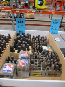 LOT TO INCLUDE STEEL STAMPS: (1) NUMERICAL SET, 1/8", (5) PARTIAL ALPHABETICAL SETS, (4) PARTIAL NUMERICAL-2109