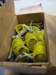 COPPUS JECTAIR AIR HORNET AND MISC. HIGH PERFORMANCE AIR MOVERS, WITH STATIC BONDING CABLES, BOX OF SPARE STATIC BONDING CABLES-2148