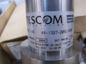 LOT TO INCLUDE BUT NOT LIMITED TO: SWAGELOK VALVE FITTINGS, (2) EST G150 INJECTORS, (2) TUBE CUTTERS, (1) HASKEL MODEL 4B-21 LIQUID PUMP, (5~) TESCOM SELF VENTING REGULATORS, MODEL 44-1327-2082-056, (2~) ITT CONOFLOW AIRPAK FILTER REGULATORS, MODEL GFH60XTKE71G F89, BELLAFRAM AIR PRESSURE REGULATORS, (1) SC PUMP MODEL 600-25-2160