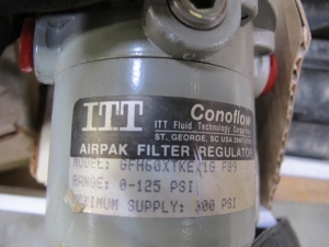LOT TO INCLUDE BUT NOT LIMITED TO: SWAGELOK VALVE FITTINGS, (2) EST G150 INJECTORS, (2) TUBE CUTTERS, (1) HASKEL MODEL 4B-21 LIQUID PUMP, (5~) TESCOM SELF VENTING REGULATORS, MODEL 44-1327-2082-056, (2~) ITT CONOFLOW AIRPAK FILTER REGULATORS, MODEL GFH60XTKE71G F89, BELLAFRAM AIR PRESSURE REGULATORS, (1) SC PUMP MODEL 600-25-2160