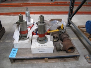 LOT TO INCLUDE: (2) CROSBY VALVE, MODEL JMB-WR-M, 2X2, 85 PSIG, (1 BOX) MISC. VALVE TOOLING AND FITTINGS, (2) ANDERSON GREENWOOD CROSBY VALVE, MODEL 972103M A, 1X1.5-2162