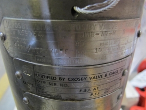 LOT TO INCLUDE: (2) CROSBY VALVE, MODEL JMB-WR-M, 2X2, 85 PSIG, (1 BOX) MISC. VALVE TOOLING AND FITTINGS, (2) ANDERSON GREENWOOD CROSBY VALVE, MODEL 972103M A, 1X1.5-2162