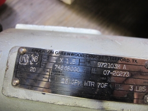 LOT TO INCLUDE: (2) CROSBY VALVE, MODEL JMB-WR-M, 2X2, 85 PSIG, (1 BOX) MISC. VALVE TOOLING AND FITTINGS, (2) ANDERSON GREENWOOD CROSBY VALVE, MODEL 972103M A, 1X1.5-2162