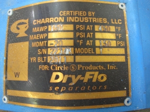 LOT TO INCLUDE: (1) CIRCLE S DRY-FLO MOISTURE SEPARATORS, MODEL T, MAWP 150, (1) MOISTURE SEPARATOR-2168
