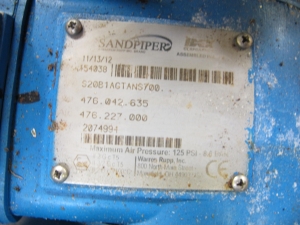 SANDPIPER AIR OPERATED DIAPHRAGM PUMP, MODEL S20B1AGTANS700-2170