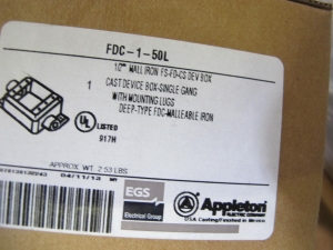 LOT TO INCLUDE: APPLETON CONDUIT CONNECTORS, ELECTRICAL ENCLOSURES, PLASTIC AND RUBBER FITTINGS-2176
