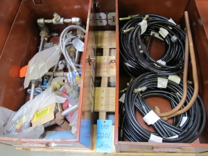 LOT TO INCLUDE: (1) JOB BOX WITH MISC. FREEZE SEAL ACCESSORIES, (1) JOB BOX WITH PNEUMATIC HOSING, 3000 PSI, 1/4", COPPER TUBING, (1) JOB BOX WITH SS BRAIDED FLEX TUBING-2201