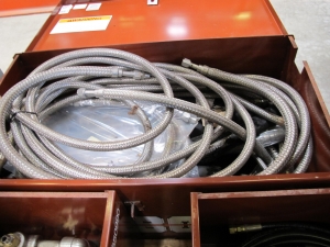 LOT TO INCLUDE: (1) JOB BOX WITH MISC. FREEZE SEAL ACCESSORIES, (1) JOB BOX WITH PNEUMATIC HOSING, 3000 PSI, 1/4", COPPER TUBING, (1) JOB BOX WITH SS BRAIDED FLEX TUBING-2201