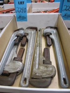 MISC. RIDGID ALUMINUM PIPE WRENCHES: 18" OR SIMILAR-2240