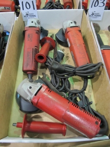 LOT (3) MILWAUKEE ELECTRIC ANGLE GRINDERS (T-10) LOADING & HANDLING FEE $10-101