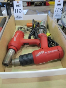 LOT (3) ASST'D HEAT GUNS (T-10) LOADING & HANDLING FEE $10-110