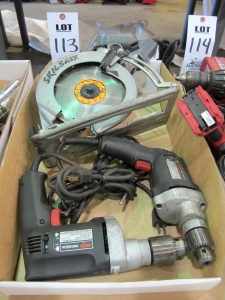 LOT ASST'D ELECTRIC HAND TOOLS (T-10) LOADING & HANDLING FEE $10-113