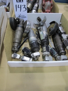 LOT (4) ASST'D PNEUMATIC ANGLE GRINDERS (T-10) LOADING & HANDLING FEE $10-143