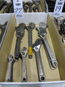 LOT ASST'D ADJUSTABLE WRENCHES (T-10) LOADING & HANDLING FEE $10-22