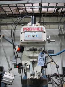 PROMILL MODEL AC-4KV VERTICAL MILL, 52"X11" TABLE, S/N 011399 (T-10) LOADING & HANDLING FEE $300-221