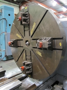 LEBLOND LARGE HEAVY DUTY SLIDING BED LATHE, SERIES NK 4025, 40" X 444", 25" SWING OVER CROSS SLIDE, 57" 4-JAW CHUCK, 5-600 RPM SPINDLE SPEED, TAILSTOCK, TAPER ATTACHMENT, TOOL POST HOLDER, (2) 14" STEADY RESTS, HARDENED & GROUND WAYS, THREAD DIAL, 75 HP, COOLANT, S/N 3NK942-R2877 (T-10) LOADING & HANDLING FEE $3,500-299