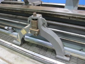 LEBLOND LARGE HEAVY DUTY SLIDING BED LATHE, SERIES NK 4025, 40" X 444", 25" SWING OVER CROSS SLIDE, 57" 4-JAW CHUCK, 5-600 RPM SPINDLE SPEED, TAILSTOCK, TAPER ATTACHMENT, TOOL POST HOLDER, (2) 14" STEADY RESTS, HARDENED & GROUND WAYS, THREAD DIAL, 75 HP, COOLANT, S/N 3NK942-R2877 (T-10) LOADING & HANDLING FEE $3,500-299