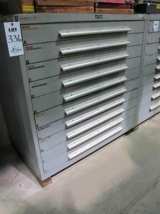 RACK ENGINEERING CO 10-DRAWER TOOL CABINET W/ CONTENTS (T-10) LOADING & HANDLING FEE $50-336