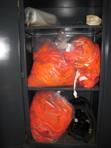 STRONG HOLD 2-DOOR STORAGE CABINET W/ CONTENTS (T-10) LOADING & HANDLING FEE $50-535