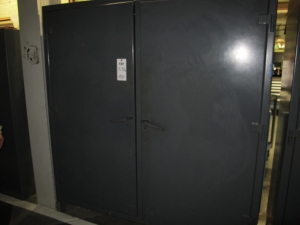 STRONG HOLD 2-DOOR STORAGE CABINET W/ CONTENTS (T-10) LOADING & HANDLING FEE $50-536