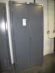 STRONG HOLD 2-DOOR STORAGE CABINET W/ CONTENTS (T-10) LOADING & HANDLING FEE $50-538