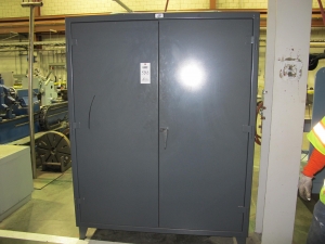 STRONG HOLD 2-DOOR STORAGE CABINET W/ CONTENTS (T-10) LOADING & HANDLING FEE $50-543