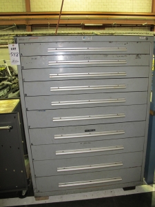 RACK ENGINEERING CO 10-DRAWER TOOL CABINET W/ CONTENTS (T-10) LOADING & HANDLING FEE $50-548
