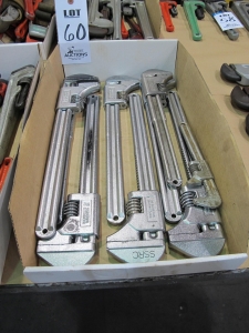 LOT (8) ASST'D PIPE WRENCHES (T-10) LOADING & HANDLING FEE $10-60