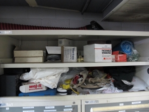 STANLEY VIDMAR 2-DOOR CABINET W/ CONTENTS (T-10) LOADING & HANDLING FEE $50-602