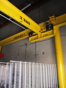 KUNDEL 30' W 40' L OVER HEAD CRANE, 3-TON W/ (2) 3-TON KONECRANES ELECTRIC CRANES (T-10) LOADING & HANDLING FEE $6,000-616A