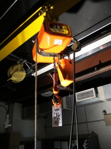 JET ELECTRIC HOIST 1/2-TON W/ 23' RAN WAY BEAM (T-10) LOADING & HANDLING FEE $1,000-616B